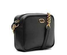 Bolsa Tiracolo Pequena Arredondada Glam Preta
