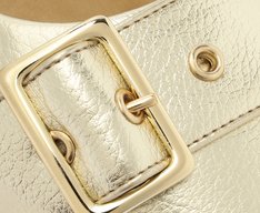 Sapatilha Slingback Tiras Fivela Dourada
