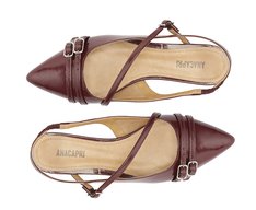 Sapatilha Slingback Fivela Dupla Roxa