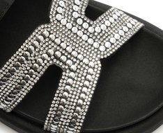 Papete Tira H Strass Preta
