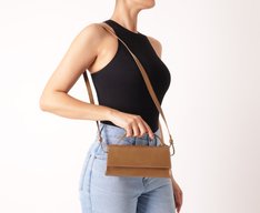 Bolsa Tiracolo Pequena Estruturada Marrom