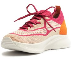 Tênis Sporty Knit Sola alta Rosa