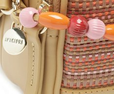 Bolsa Tiracolo Média Missangas Laranja E Marrom
