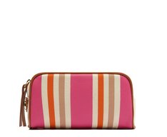 Necessaire Pequena Lona Tricolor Rosa e Laranja