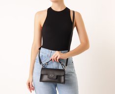 Bolsa Tiracolo Média Pedraria Preta