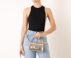 Bolsa Tiracolo Média Pedraria Dourada