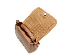 Bolsa Tiracolo Média Texturizada Injetada Marrom