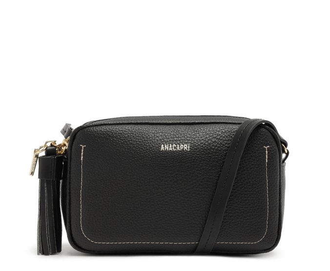 Bolsa Tiracolo Pequena Retangular Preta