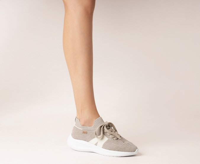 Tênis Knit Sporty New Ana Cinza