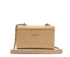 Bolsa Tiracolo Pequena Aba Tressê Bege