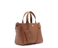 Bolsa Tote Média Com Porta-Cartão Marrom