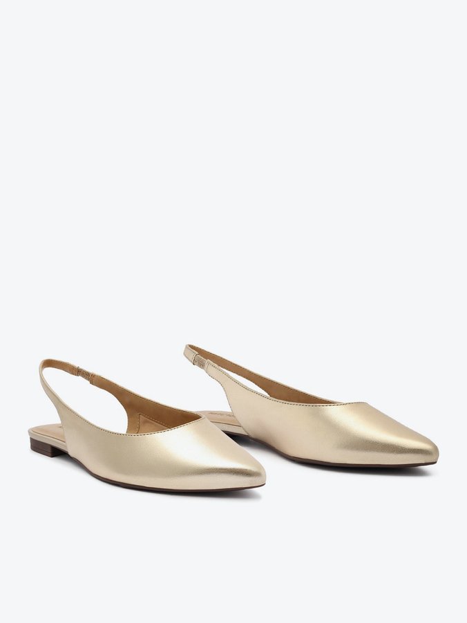 Sapatilha slingback dourada