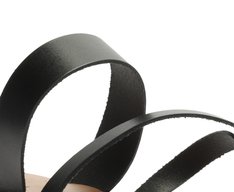 Rasteira Casual Couro Preta