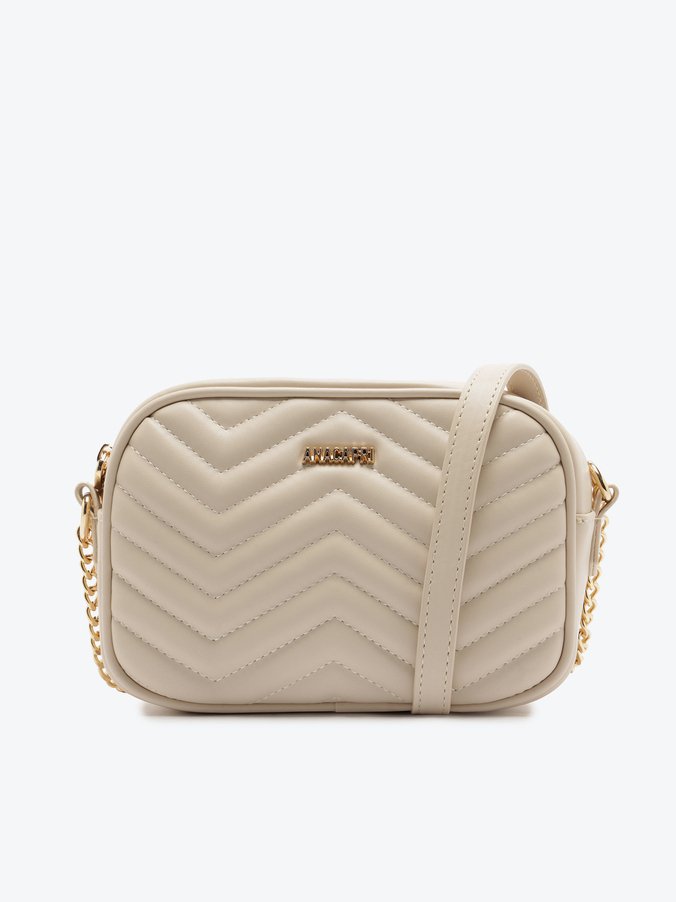 Bolsa Tiracolo Média Matelassê Zig Zag Branca