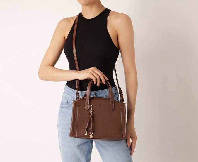 Bolsa Tote Média Estruturada Marrom