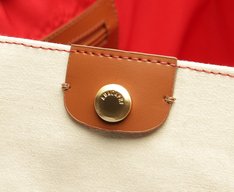 Bolsa Shopping Grande Lona Tricolor Azul e Vermelho