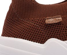 Tênis Sporty Malha Knit Marrom