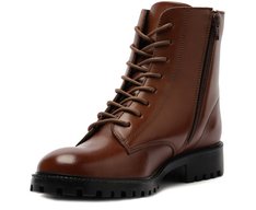 Bota Coturno Couro Marrom Cinnamon