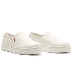 Tênis Slip On Sola Alta Liso Branco