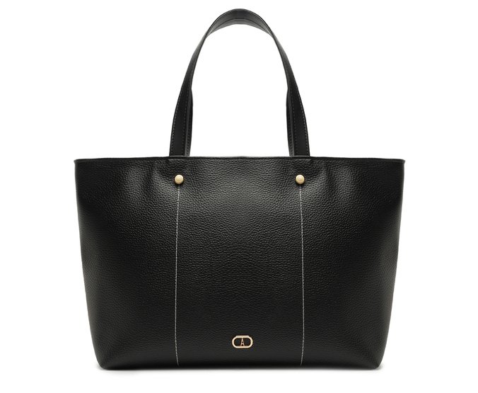 Bolsa Shopping Grande Preta Costuras