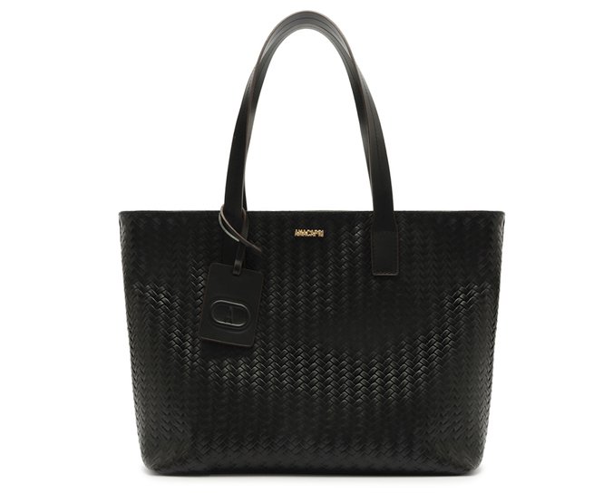 Bolsa Shopping Grande Lininear Preta