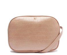 Bolsa Crossbody Média Nude Croco