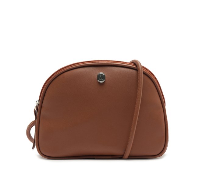 Bolsa Tiracolo Pequena Arredondada Marrom