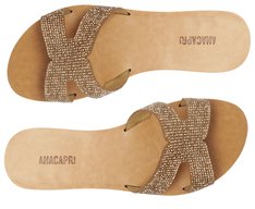 Rasteira Recortes Tira H Glitter Dourada