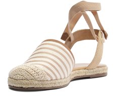 Sandália Espadrille Amarração Natural Branca e Bege