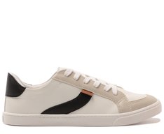 Tênis Faixa Lateral Branco e Preto