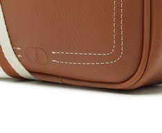 Bolsa Tiracolo Média Alça Bicolor Gorgurão Marrom
