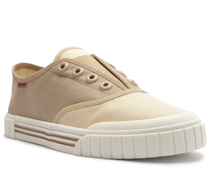 Tênis Slip On Tecido Bege