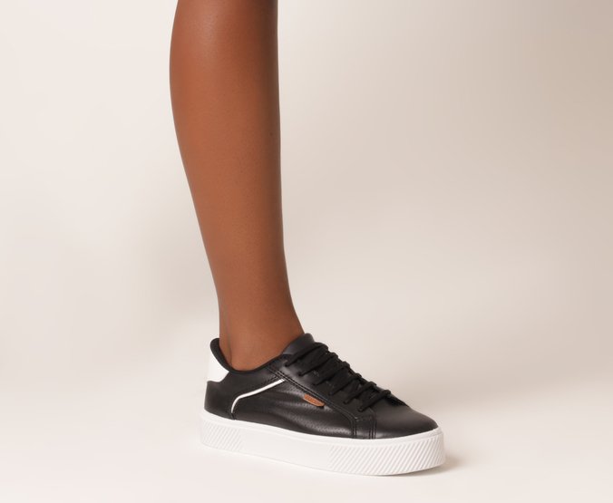 Tênis sola alta preto shop