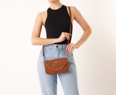 Bolsa Tiracolo Pequena Corrente Marrom