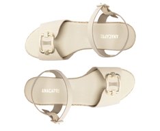 Sandália Plataforma Natural Fivela Branca