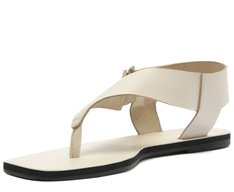 Rasteira Slim Fivela Couro Branca
