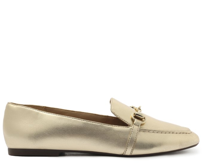 Mocassim Bridão Monocolor Dourado