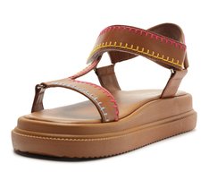 Papete Plataforma Diana Pespontos Multicolor Marrom