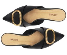 Mule Ponta Fina Fivela Preta