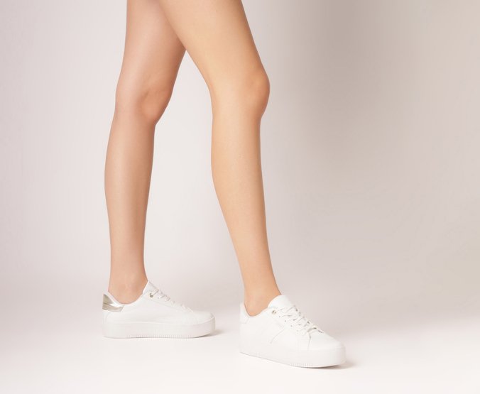Tênis Sola Alta Listra Lateral Branco
