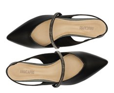 Sapatilha Slingback Tira Glam Preta