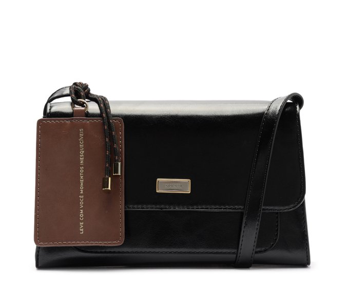 Bolsa Tiracolo Média Lisa Preta
