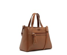 Bolsa Tote Média Bolso Frontal Barbicacho Marrom