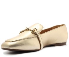 Mocassim Bridão Monocolor Dourado