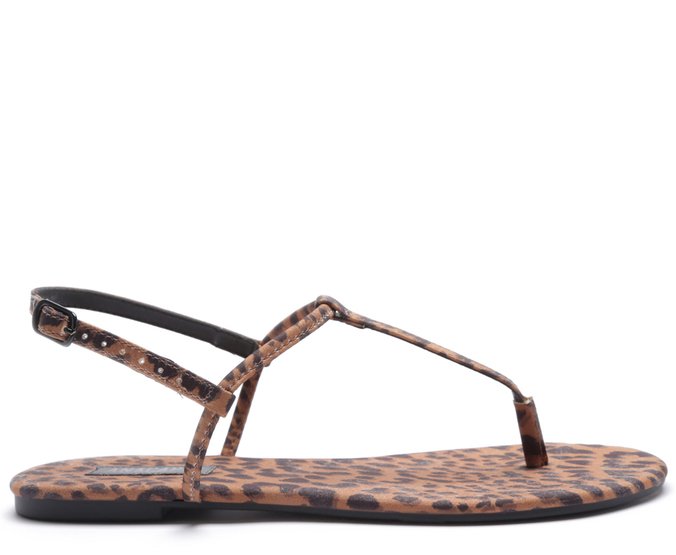 sandalia rasteira animal print