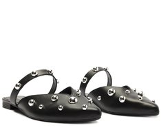 Mule Maxi Tachas Com Tira Preta