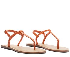 Sandália Slim Trançada Laranja