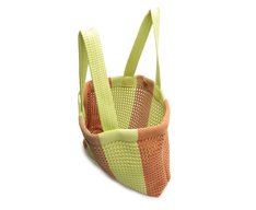 Bolsa Shopping Grande Crochê Marrom e Verde