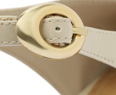 Sapatilha Slingback Salto Bloco Verniz Branca