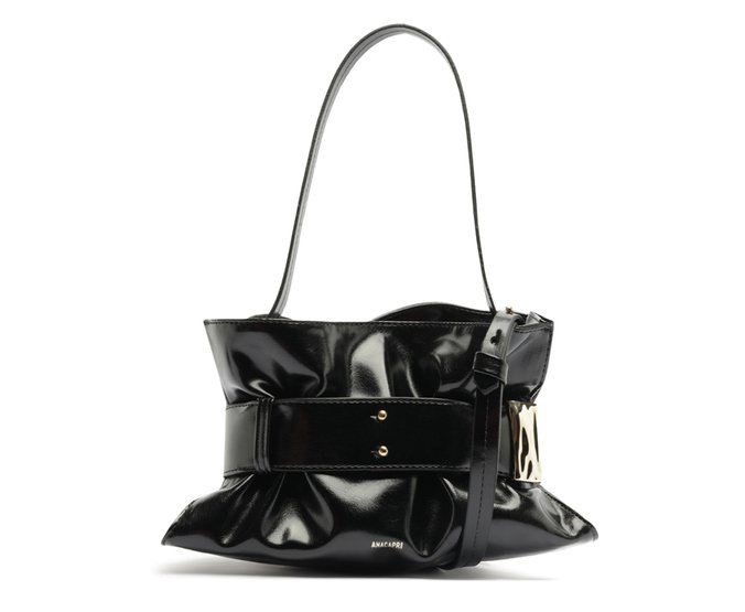Bolsa Tiracolo Grande Belted Preta
